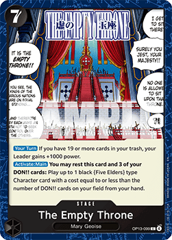 The Empty Throne (OP13-099) - Carrying on his Will (Common) [OP13-099] Imagen principal del producto