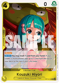 Kouzuki Hiyori (OP13-104) - Carrying on his Will (Rare) [OP13-104] Immagine principale del prodotto