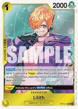 Lilith (OP13-113) (V.1) - Carrying on his Will (Rare) [OP13-113] Immagine principale del prodotto