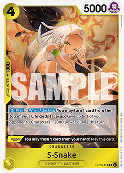 S-Snake (OP13-114) (V.1) - Carrying on his Will (Rare) [OP13-114] Immagine principale del prodotto