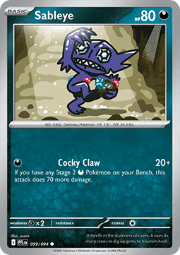 Sableye - Phantasmal Flames (Common) [PFL-059] Imagen principal del producto