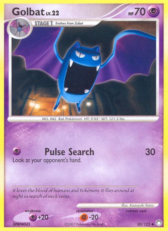 Pokémon-kaart Golbat 50/123 Uncommon uit de set Mysterious Treasures Hoofdafbeelding