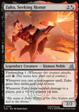 Zuko, Seeking Honor - Magic: The Gathering | Avatar: The Last Airbender: Eternal (Uncommon) [TLE-150] Imagen principal del producto