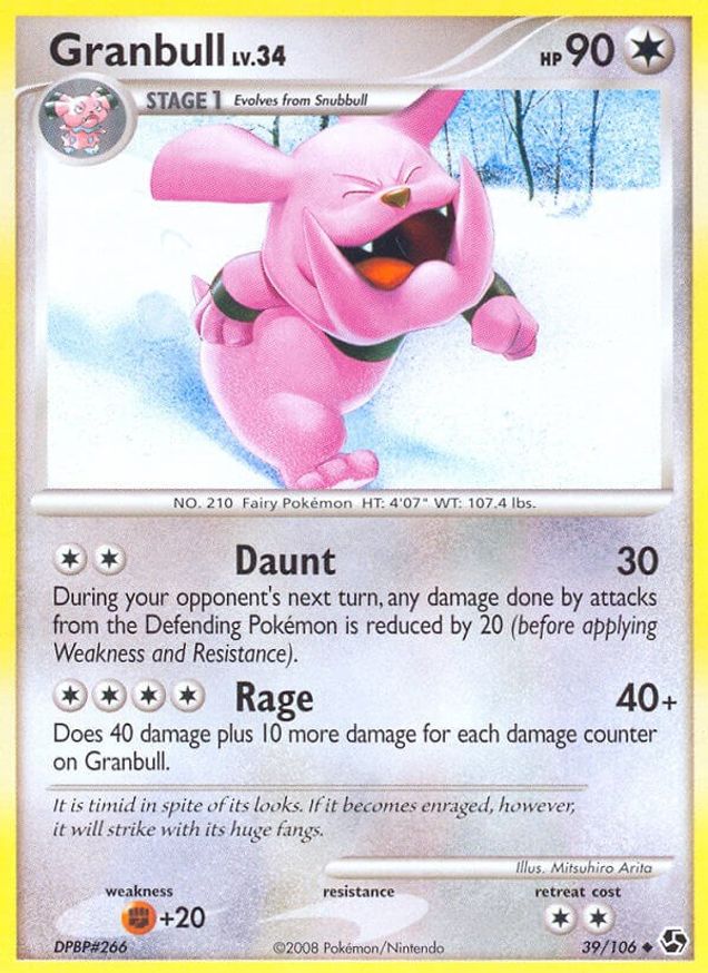 Pokémon-kaart Granbull Lv.34 39/106 Uncommon uit de set Great Encounters