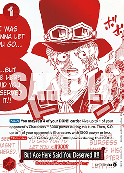 But Ace Here Said You Deserved It!! (OP13-019) (V.1) - Unnumbered Promos (Rare) [UP-OP13-019] Hoofdafbeelding