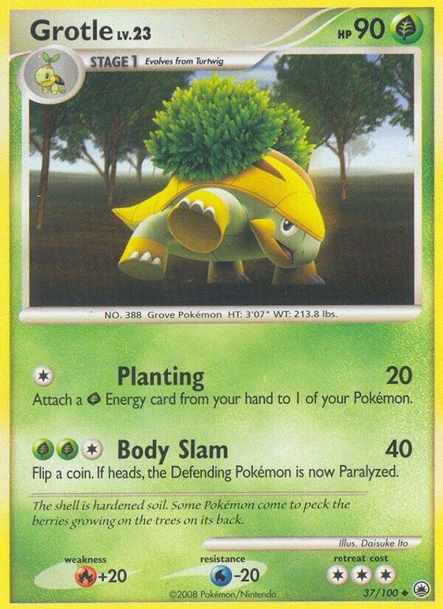 Pokémon-kaart Grotle Lv.23 37/100 Uncommon uit de set Majestic Dawn