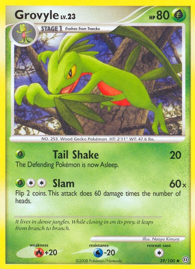 Pokémon-kaart Grovyle LV.23 39/100 Uncommon uit de set Stormfront Immagine principale del prodotto