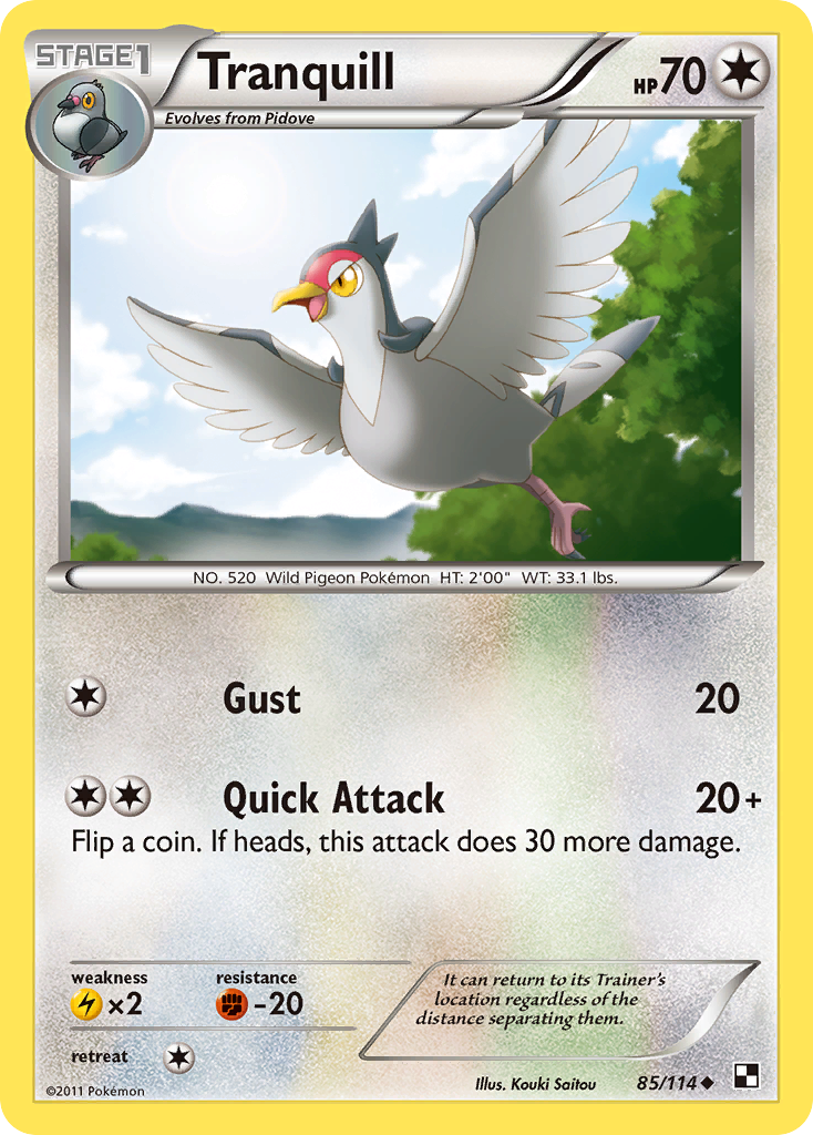 Tranquill – Black & White 85 – Pokémon TCG single card