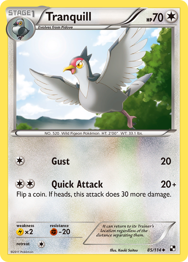 Tranquill – Black & White 85 – Pokémon TCG single card