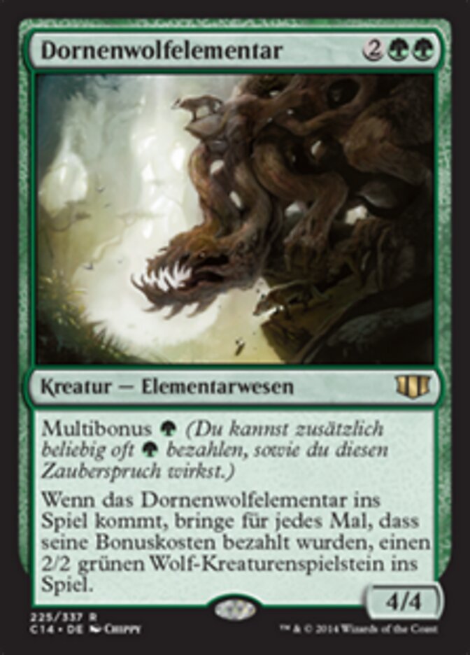 Magic-kaart Wolfbriar Elemental C14-225 uit Commander 2014 (Rare), Duitse uitgave Hoofdafbeelding