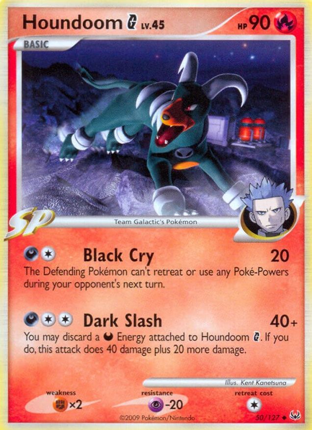 Pokémon-kaart Houndoom G 50/127 Uncommon uit de set Platinum