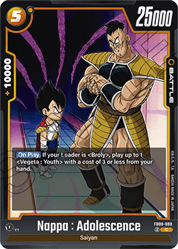 Nappa : Adolescence (FB08-080) - Saiyan's Pride [Fusion World] (Common) [FB08-080] Image principale du produit
