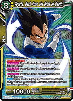 Vegeta, Back From the Brink of Death (V.1 - Uncommon) - Fearsome Rivals (Uncommon) [BT29-065] Image principale du produit