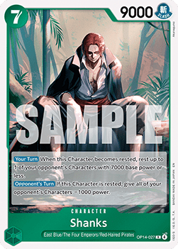 Shanks (OP14-027) (V.1) - The Azure Sea's Seven (Rare) [OP14-027] Immagine principale del prodotto