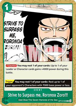 Strive to Surpass me, Roronoa Zoro!!! (OP14-036) - The Azure Sea's Seven (Common) [OP14-036] Imagen principal del producto