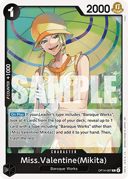 Miss.Valentine(Mikita) (OP14-087) - The Azure Sea's Seven (Rare) [OP14-087] Immagine principale del prodotto