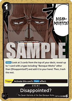 Disappointed? (OP14-099) - The Azure Sea's Seven (Uncommon) [OP14-099] Immagine principale del prodotto
