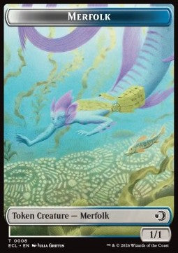 Merfolk Token (WU 1/1) // Worm Token (BG 1/1) - Lorwyn Eclipsed: Tokens (Token) [TECL-T 8/9] Imagen principal del producto