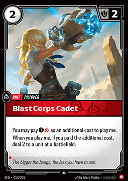 Blast Corps Cadet - Spiritforged (Uncommon) [SFD-013] Image principale du produit