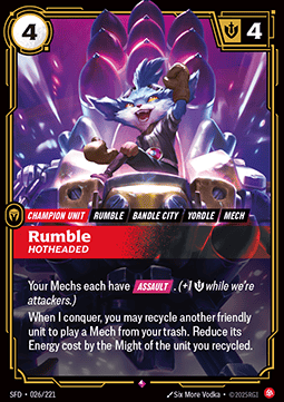 Rumble, Hotheaded (V.1 - Rare) - Spiritforged (Rare) [SFD-026] Hauptbild
