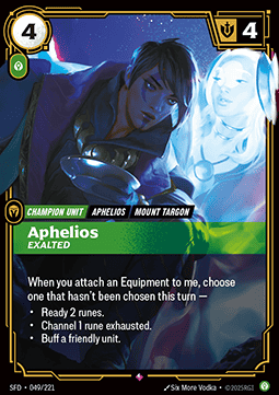 Aphelios, Exalted (V.1 - Rare) - Spiritforged (Rare) [SFD-049] Image principale du produit