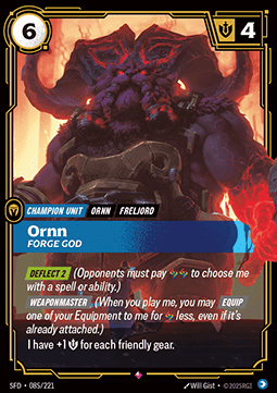 Ornn, Forge God (V.1 - Rare) - Spiritforged (Rare) [SFD-085] Immagine principale del prodotto