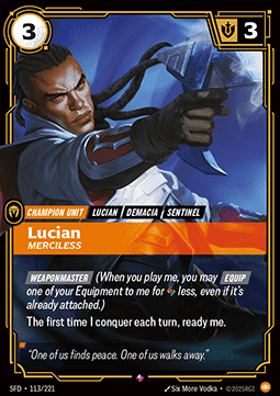Lucian, Merciless (V.1 - Rare) - Spiritforged (Rare) [SFD-113] Image principale du produit