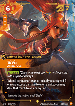 Sivir, Ambitious (V.2 - Showcase) - Spiritforged (Showcase) [SFD-120a] Immagine principale del prodotto