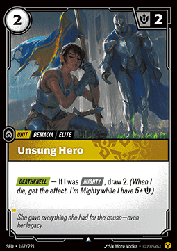 Unsung Hero - Spiritforged (Uncommon) [SFD-167] Hoofdafbeelding