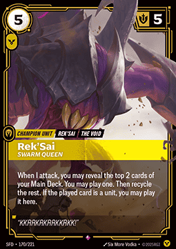 Rek'Sai, Swarm Queen (V.1 - Rare) - Spiritforged (Rare) [SFD-170] Hoofdafbeelding