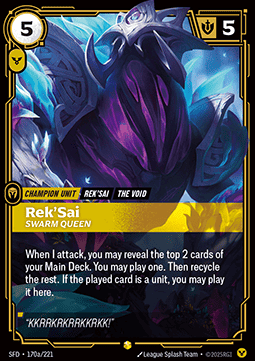 Rek'Sai, Swarm Queen (V.2 - Showcase) - Spiritforged (Showcase) [SFD-170a] Immagine principale del prodotto
