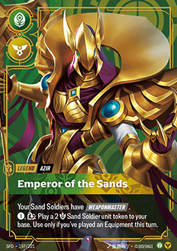 Azir, Emperor of the Sands (V.1 - Rare) - Spiritforged (Rare) [SFD-197] Immagine principale del prodotto