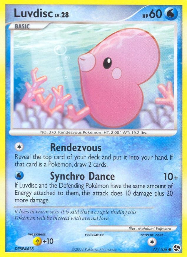 Pokémon-kaart Luvdisc Lv.28 77/106 Common uit de set Great Encounters