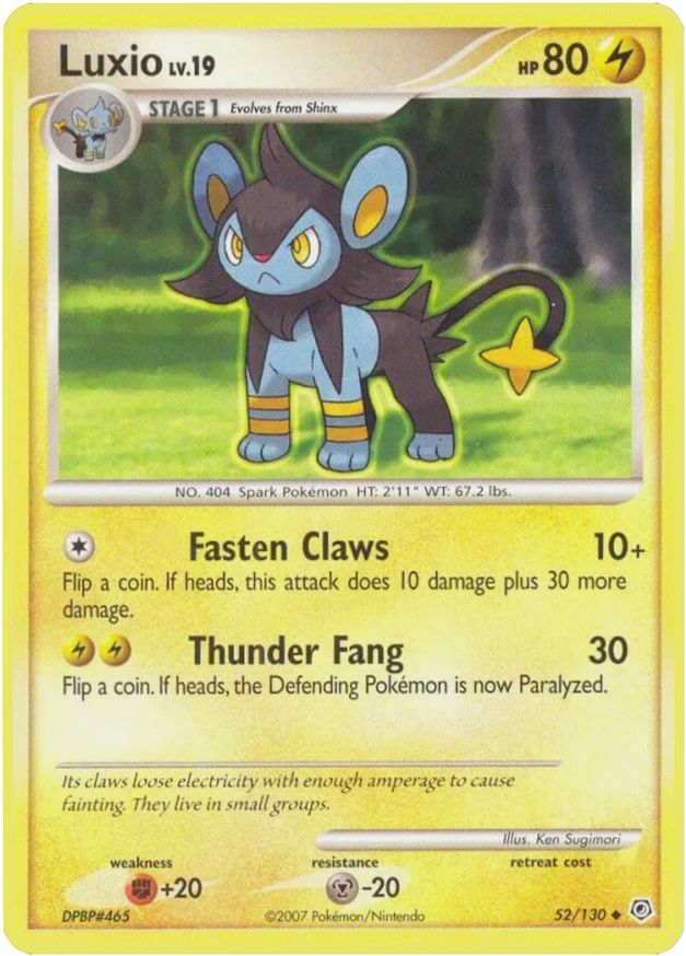 Pokémon-kaart Luxio 52/130 Uncommon uit de set Diamond & Pearl