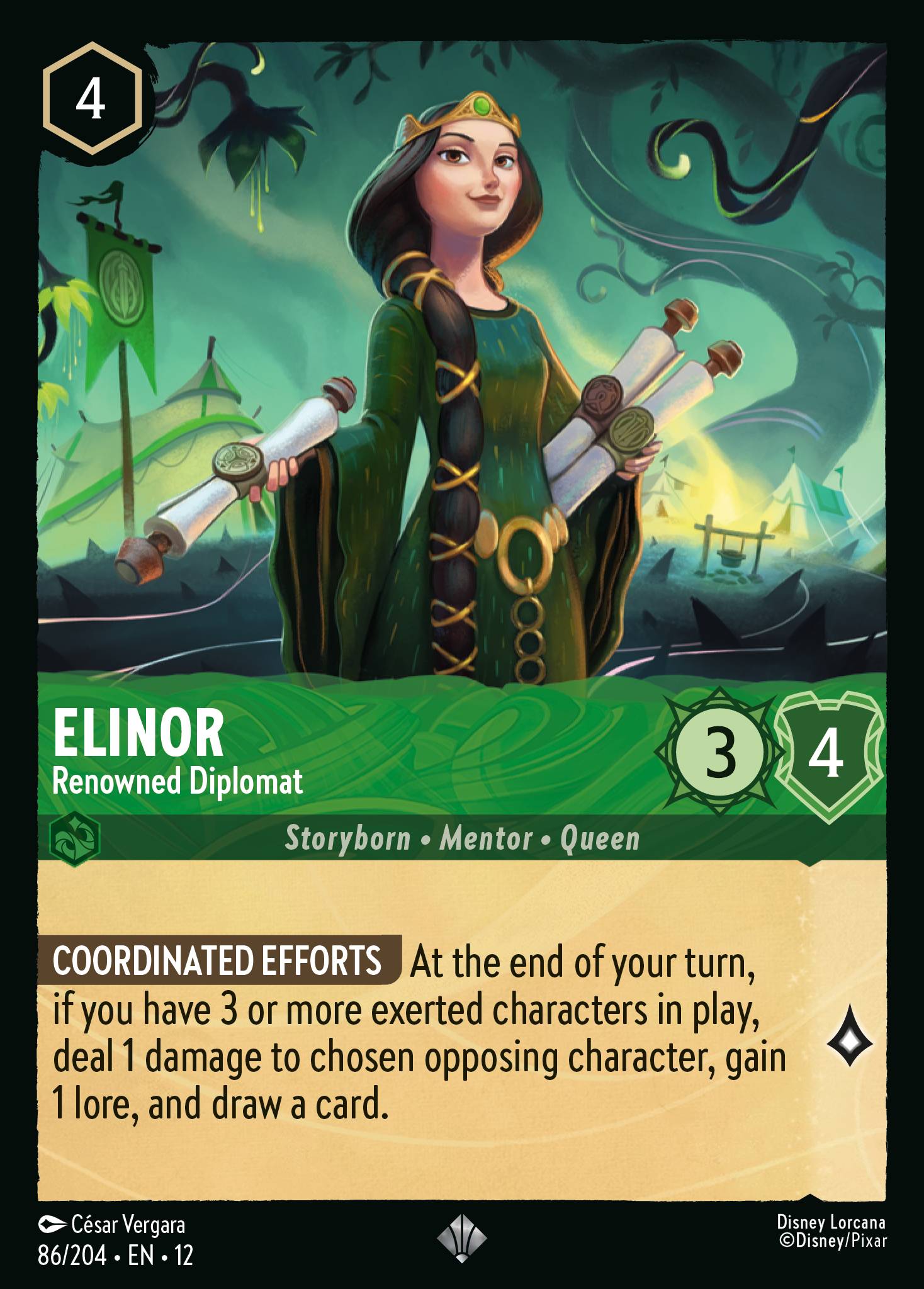 Elinor - Renowned Diplomat — Wilds Unknown (12WIL-86) Disney Lorcana card
