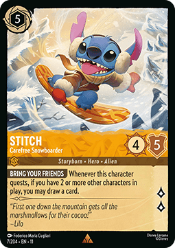 Stitch - Carefree Snowboarder (V.1) - Winterspell (Rare) [11WSP-7] Hoofdafbeelding
