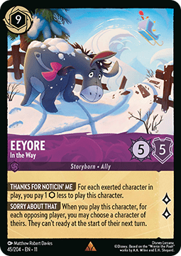 Eeyore - In the Way (V.1) - Winterspell (Rare) [11WSP-45] Hoofdafbeelding
