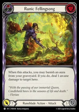 Runic Fellingsong (Red) (Rainbow Foil) - Compendium Of Rathe (Common) [PEN-100]