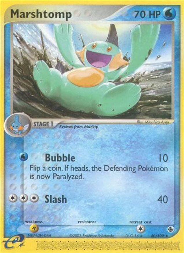 Pokémon-kaart Marshtomp 40/109 Uncommon uit de set EX Ruby & Sapphire Immagine principale del prodotto
