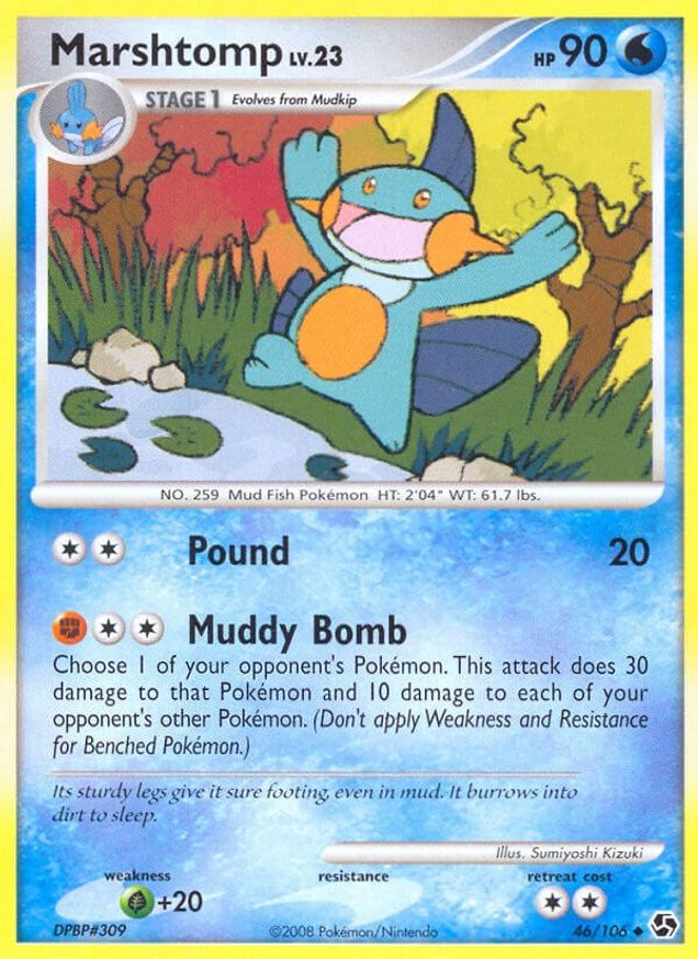 Pokémon-kaart Marshtomp Lv.23 46/106 Uncommon uit de set Great Encounters Hoofdafbeelding