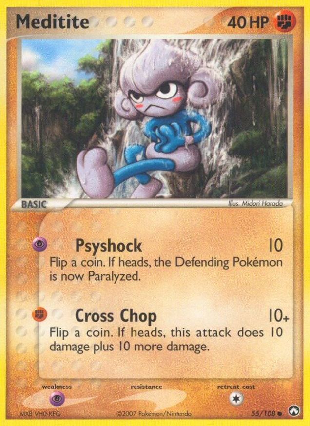 Pokémon-kaart Meditite 55/108 Common uit de set EX Power Keepers Main image