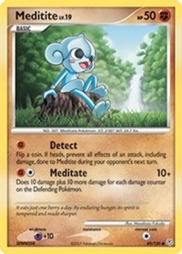 Pokémon-kaart Meditite LV.19 89/130 Common uit de set Diamond & Pearl