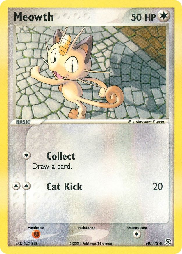 Pokémon-kaart Meowth 69/112 Common uit de set EX FireRed & LeafGreen