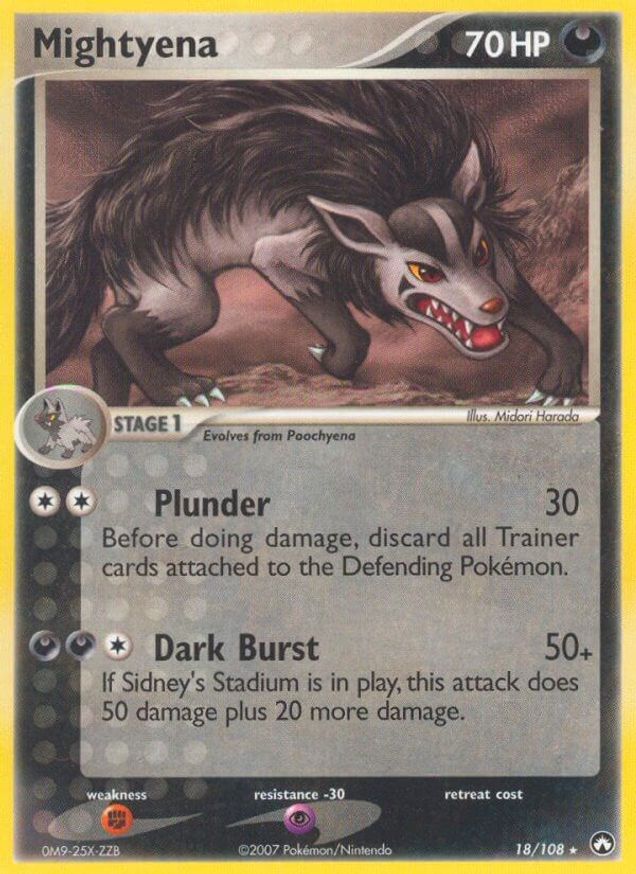 Pokémon-kaart Mightyena 18/108 Rare uit de set EX Power Keepers Hauptbild