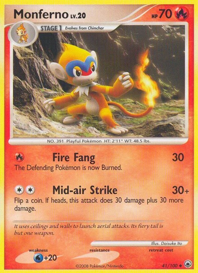 Pokémon-kaart Monferno 41/100 Uncommon uit de set Majestic Dawn Imagen principal del producto