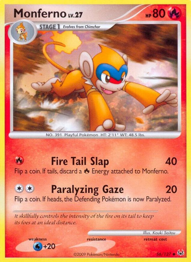 Pokémon-kaart Monferno 56/127 Uncommon uit de set Platinum Hoofdafbeelding