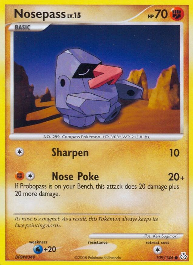 Pokémon-kaart Nosepass LV.15 109/146 Common uit de set Legends Awakened Immagine principale del prodotto