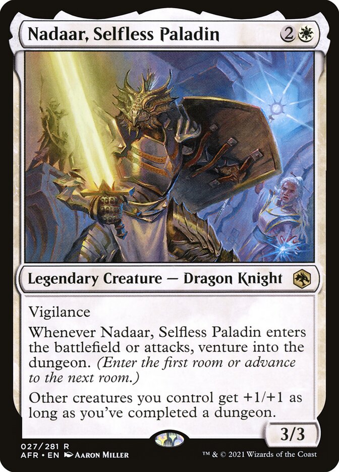 Magic-kaart Nadaar, Selfless Paladin AFR-27 uit Adventures in the Forgotten Realms (Rare)