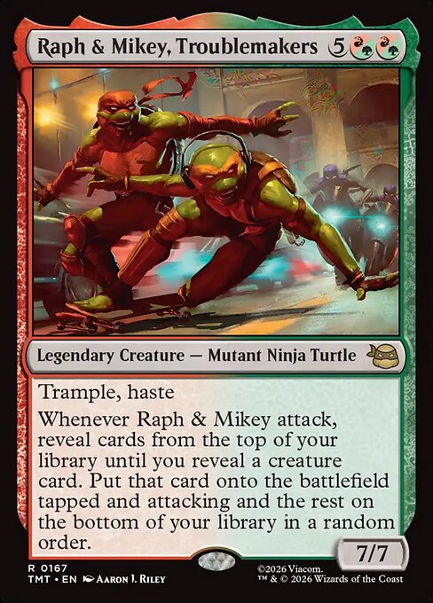 Raph & Mikey, Troublemakers – Teenage Mutant Ninja Turtles (TMT-167) Magic: The Gathering card