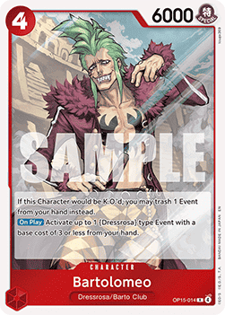 Bartolomeo (OP15-014) - Adventure on Kami’s Island (Rare) [OP15-014] Immagine principale del prodotto
